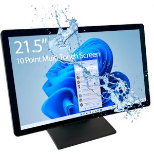 22-inch (21.5 Viewable) Capacitive LED 10 Point Multi-Touch HDMI VGA Monitor with 16:9 Display 1080p, True Flat Seamless Design Touchscreen, Great for Office, POS, Retail, Restaurant
