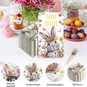100 Pcs Happy Easter Bunny Napkins, Easter Disposable Paper Decorative Guest Napkins, Spring Bunny Rabbit Disposable Hand Towels for Lunch Dinner Kitchen Bathroom Party Table Decorations