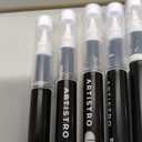 ARTISTRO 5 White Paint Pen for Rock, Glass, Ceramic, Wood, Tire, Fabric, Metal, Canvas, Marking, Painting - Set of 5 Acrylic Paint Markers Water-based - Brush Tip with Automatic Ink Control System