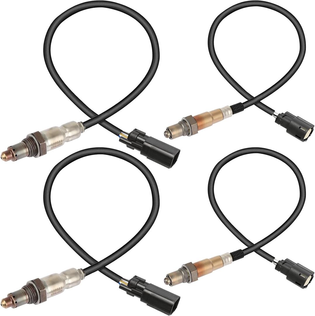 Upstream Downstream O2 Oxygen Sensor 4PC for 2011 for Ford Edge Explorer for Lincoln MKX 3.5L 3.7L - 234-5038 9E5Z9F472D BL3Z9F472A - Fix Fault Light Reduce Fuel