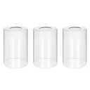 Pack of 3 Clear Glass Lampshades, Cylinder Glass Shade Covers, Replacements, 5.5" Height, 3.54" Diameter, 1.65" Fitting