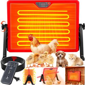 Chicken Coop Heater, Chicken Heater for Chicken Coop Accessories, Double Sided Brooder Plate for Chicks Timers and Thermostat, Chicken Heater for Coop, Chick Brooder Heating Plate UL-Compliant