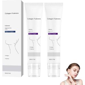 Janxyv Collagen Fullerene Neck Cream, MAGEC Collagen Cream with Collagen Peptides, 2026 New Tighten & Lift Neck Cream for Crepey Skin, Wrinkles and Tightening for Skin Types 2 Pack