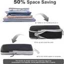 JJ POWER Ultralight Compression Packing Cubes Super Thin and Sturdy 70D Nylon Expandable Packing Organizer for Travel Accessories Luggage Suitcase,3 Set,Light Grey(Black)