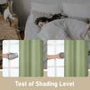 LAMIT Linen Curtains 45 inch Length 2 Panels, Linen Textured Thermal Insulated Bedroom Curtains Grommet Privacy Light Filtering Drapes for Living Room/Farmhouse, W52 x L45, Sage Green