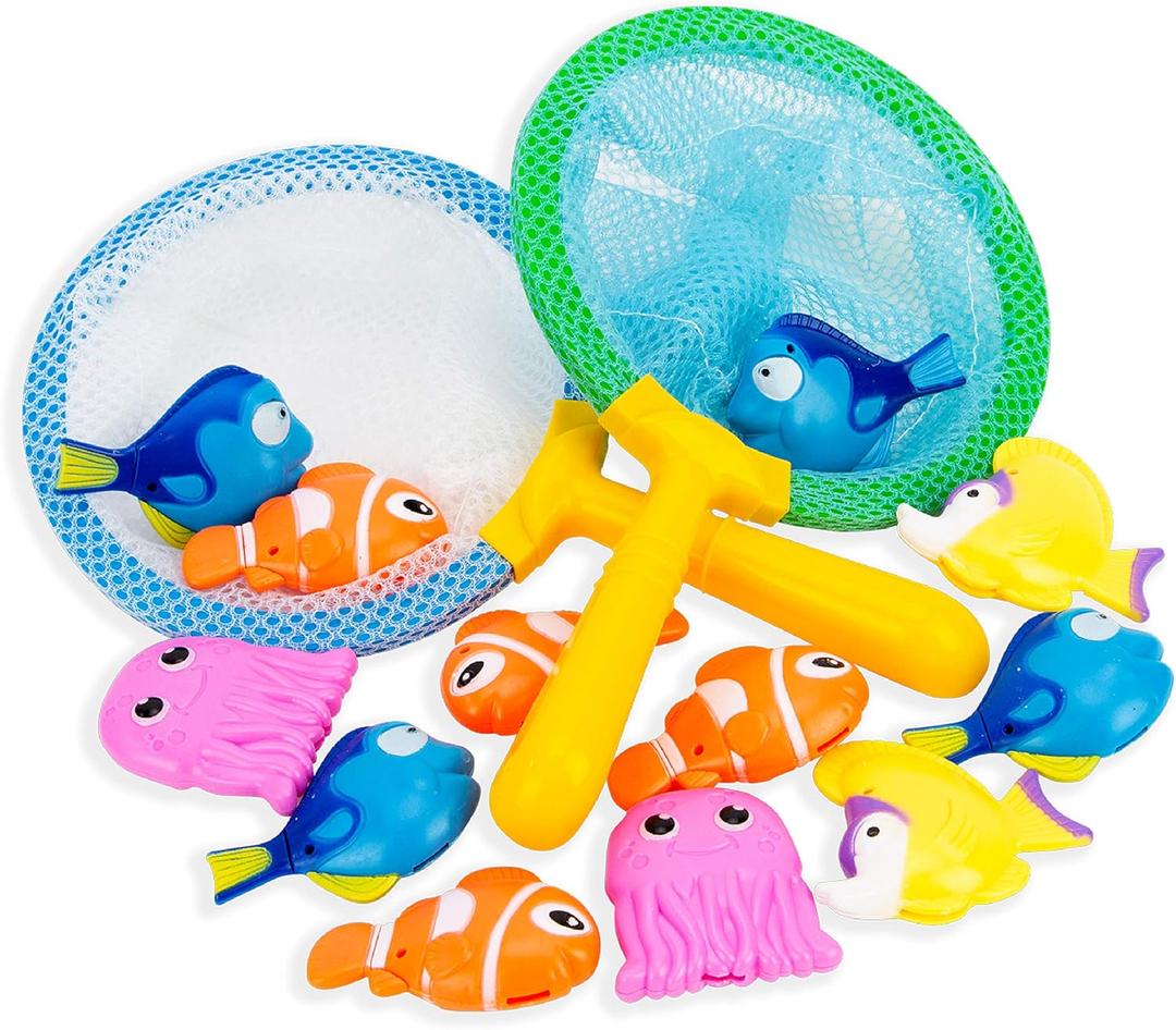 Boley Dive & Grab Fishing Game Set - 14 Pc Sinking Bath Toys for Kids - Water Games & Bath Toys for Toddlers! (Yellow) Boley Dive & Grab Fishing Game Set - 14 Pc Sinking Bath Toys for Kids - Water Games & Bath Toys for Toddlers! (Yellow)