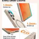 TORRAS 360 Spin Magnetic Stand for Samsung Galaxy S25 Ultra Case Beige Gold, Fit for Magsafe, Military Grade Slim Protective S25 Ultra Case with Kickstand Rotatable, Ostand Spin, Aesthetic Dune