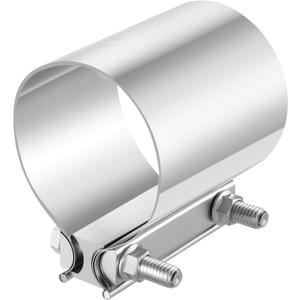 EVIL ENERGY 3.5 Inch Exhaust Clamp, 3 1/2" Butt Joint Band Clamp Sleeve Coupler Stainless Steel for Pipes, Mufflers, Catalytic Converters 2PCS