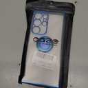Designed for Samsung Galaxy S23 Ultra Case with Stand, Ring Holder Kickstand, Support Magnetic Car Mounts, Soft TPU Bumper, Non-Yellowing Anti-Scratch Anti-Fingerprint, Clear and Blue