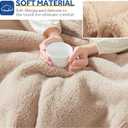 Sealy Electric Blanket Heated Throw 50"x60" Soft Double Sherpa Super Cozy with 6 Fast Heating Levels & 2-10 Hours Auto-Off, Over-Heat Protection, Machine Washable, Camel