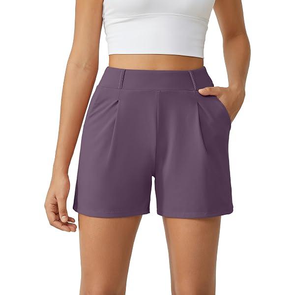 G4Free Smoofit Modal Soft Casual Shorts for Women 4" High Waisted Sweat Shorts Summer Lounge Shorts with Pockets M