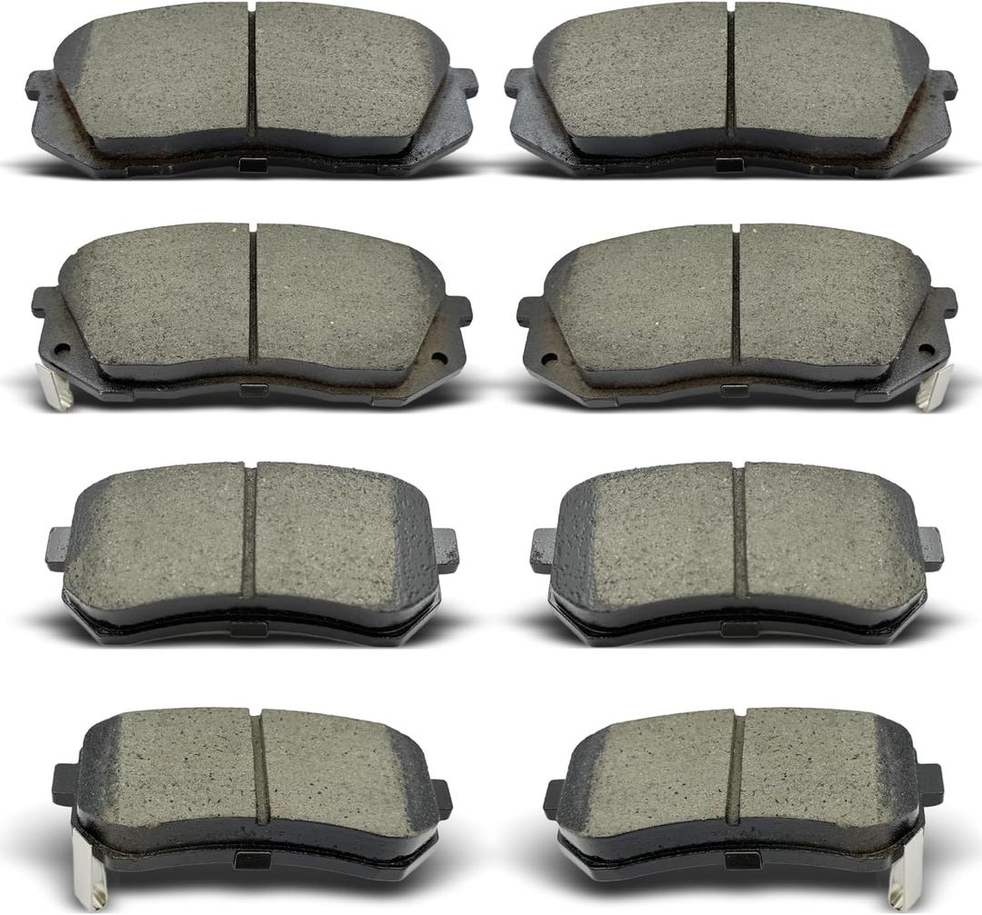 Front Rear Ceramic Brake Pads 8 Pieces Set fit for 2010-2017 Hyundai Tucson,for 2011-2016 Kia Sportage,for 2014-2016 Kia Cadenza