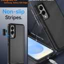 for Samsung S25 Edge Case with HD Tempered Glass Screen Protector, for Galaxy S25 Edge Heavy Duty Phone Case (with Belt Clip-Black)