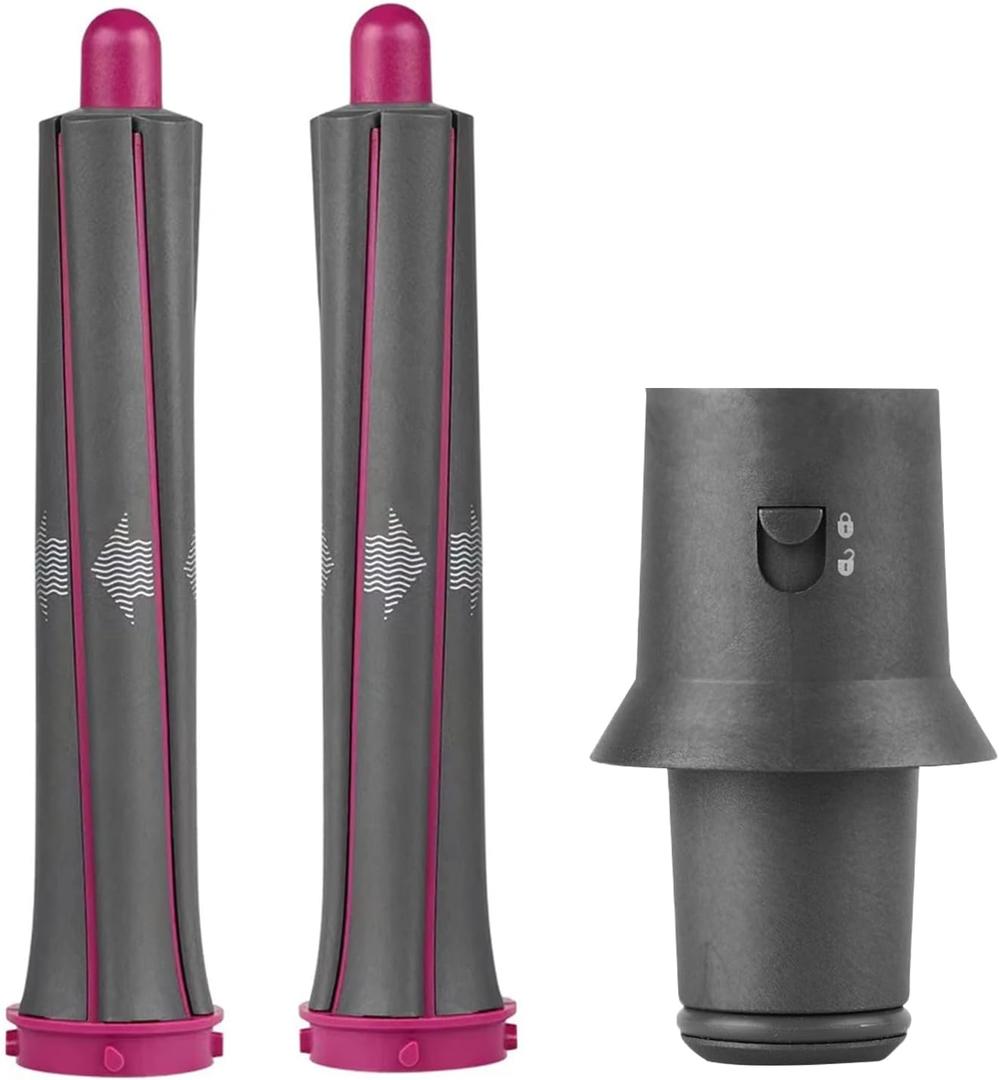 1.2 Inch/30MM Long Hair Curling Iron Barrels for Dyson Airwrap HS01 HS05 Attachment Parts Hair Tool, with Adaptor for Dyson Hair Dryer Converting to Airwrap Styler, 1 Pair