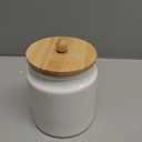 Sweejar Ceramic Kitchen Canisters, Porcelain Food Storage Jar with Airtight Seal Wooden Lid, Home Container Serving for Coffee Beans, Tea-leave, Sugar, Salt and More (White, XS(6.8 FLOZ))