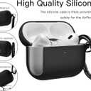 2 x Brujula Case for AirPods Pro 3 Case Silicone Protective Cover Compatible with AirPods Pro 3rd Generation 2025(Black, AirPods Pro 3)