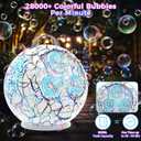Bubble Machine Automatic Bubble Blower for Kids Toddlers Spherical LED Bubble Maker Electric Auto Rotating 45/360 Outdoor Toy for Easter and Birthday Gift Party Wedding