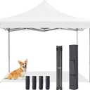 OLIXIS 10x10ft Pop Up Canopy Tent, Beach Canopy, Sun Shade, Bright White