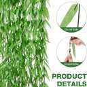 Riceshoot 300 Pcs 1800 ft Artificial Hanging Leaves Vines Fake Willow Garland Faux Vines for Wall Balcony Garden Wedding Windowsill Party Wreath Supplies Jungle Decorations