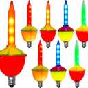 Bubble Lights Replacement Bulbs, 8-Pack Multicolor LED C7 Bulbs for Christmas Tree, Liquid-Free, UL Listed, Safe & Energy-Efficient, Waterproof for Holiday Decor, Night Lights, Candlestick