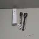 Silicone Spoons for Cooking, 600F Heat Resistant Cooking Spoon with Solid & Slotted Spoon for Mixing, Serving, Stirring, Scraping, BPA Free Silicone Kitchen Utensil Set, Dishwasher Safe (2Pcs, Black)