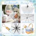 12 Sets 43.3 Inch Wedding Clear Umbrellas Bulk for Rain Large Windproof Stick Umbrellas Set Includes Card Rope for Guests Party Bridal Showers Wedding Photography Various Settings