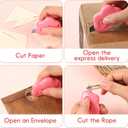 3 x Cloud Box Cutter Retractable, 6Pcs Mini Utility Knife Letter Opener Envelope Slitter, Small Package Opener Paper Cutters with Keychain Hole for Office Home School Stationery DIY Crafts Rainbow Color