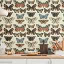 Affrolling Vintage Butterfly Peel and Stick Wallpaper, 15.75"x118" Boho Removable Waterproof Vinyl Renter Friendly Adhesive Wall Paper Contact Paper for Cabinet Drawer Wall Decor
