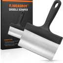 Heavy Duty Grill Scraper Stainless Steel Griddle Scraper with 5" Handle,Sturdy Food Scraper Tool Kitchen for Blackstone Grill Accessories,Outdoor Barbecue Turners Tools