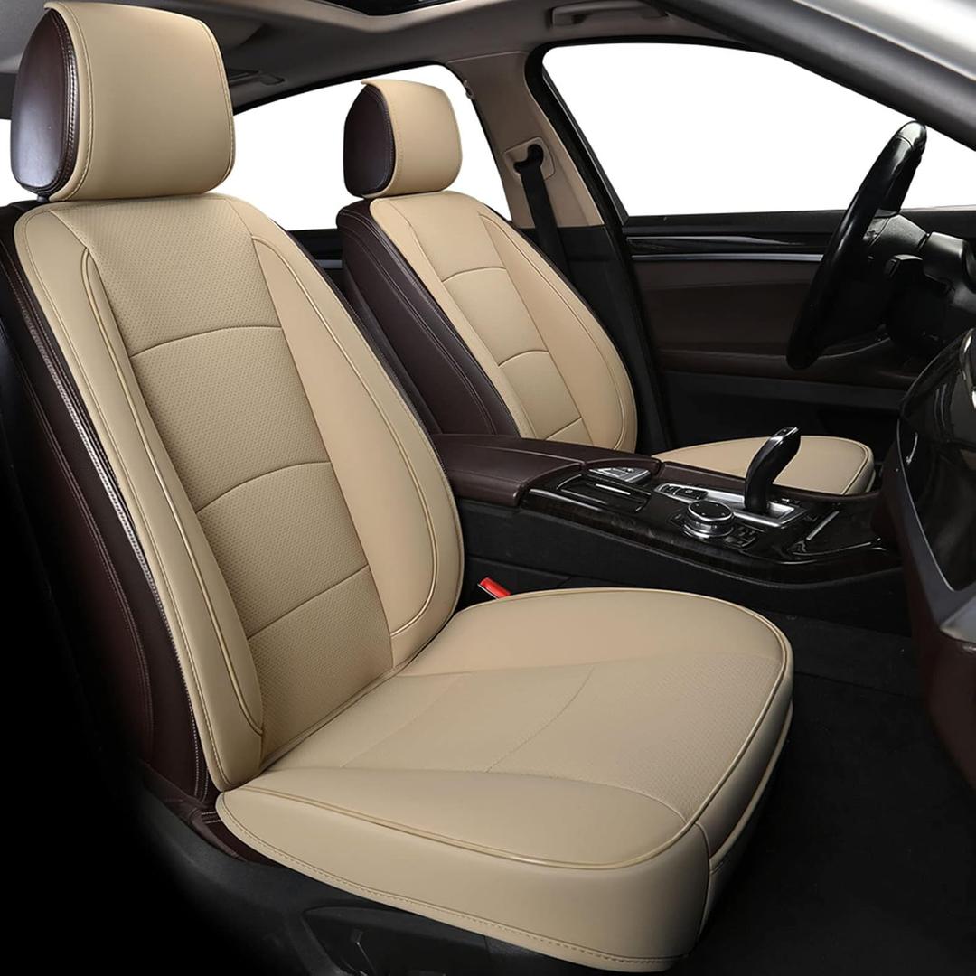 1 Pack Luxury Automotive Seat Cover Water Proof PU Leather Front Car Seat Cover Protectors Seat Cover Universal Fit 95% Vehicles