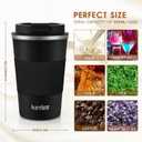 KETIEE Travel Mug 12oz, Vacuum Insulated Coffee Mug with Leakproof Lid, Travel Coffee Tumbler Stainless Steel Double Walled Reusable Coffee Cup for Hot and Iced Water (Black)
