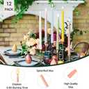 10 Inch Cream Spiral Taper Candles for Home Decoration, 12 Pack Candy-Color Candlesticks for Dinner Party Wedding Holiday
