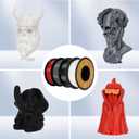 Kingroon PLA 3D Printer Filament, 10 Rolls, Dimensional Accuracy +/- 0.02 mm, 1kg Spool(2.2lbs), 1.75 mm10KG Ten Colors Black White Grey Red Blue Green Orange Transparent Silver Yellow