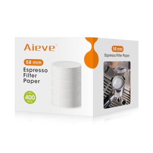 Aieve Espresso Paper Filter Compatible with Breville Barista Espresso Coffee Maker, 58 mm Espresso Filter Puck Screen Portafilter Paper (400 Pcs)