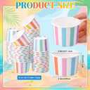 Eaasty 1000 Pcs 6 oz Ice Cream Cups Disposable Paper Dessert Bowls Bulk Mini Sundae Bowls for Hot and Cold Food Frozen Dessert Yogurt Cups for Ice Cream, Yogurt Gelato(Pastel,Stripes)
