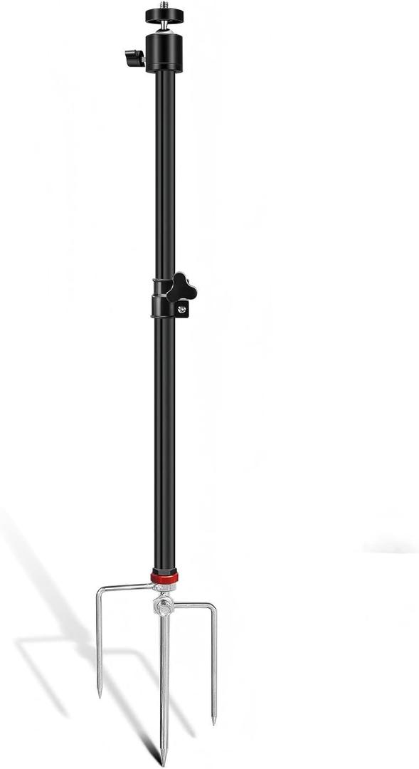 Heavy Duty Trail Camera Mount 360 Adjustable Aluminum Hunting Camera Tripod Stand with Ground Stake, Universal 1/4''-20 (6 mm) for Hunting Cameras, Wildlife Monitoring, Outdoor Security Cameras