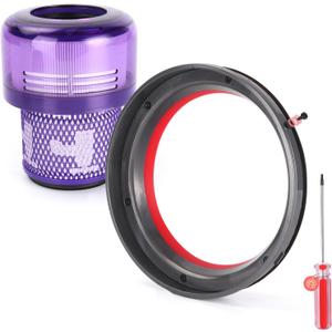 SV16 SV29 Dust bin Sealing Ring and Filter Compatible with Dyson Outsize V11 SV16 SV29/Absolute/Plus/Gen 5/Extra 970423-01 970422-01 Canister Replacement Parts