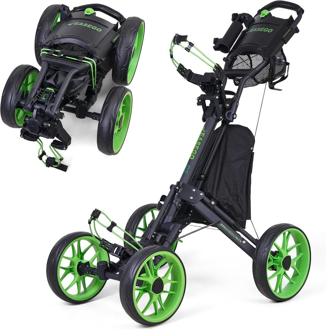 EASEGO Golf Push Cart 4 Wheel : Golf Walking Cart Golf Caddy Pull Carts, 30.31 inch