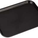 Carlisle FoodService Products Fast Food Cafeteria Tray 14" x 18", Durable Polypropylene with Slip-Resistant Surface, Stackable for Cafes and Schools, BPA-Free, Black