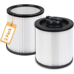 DXVC6910 Cartridge Filter Replacement for DEWALT Wet Dry Vacuum Cleaners 6-16 Gallon, Compatible with Dewalt DXV06P DXV09P DXV10P DXV10PL DXV10SA DXV12P DXV14P DXV16P, 2 Pack