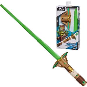 STAR WARS Lightsaber Forge Yoda Extendable Lightsaber Toy, Customizable Roleplay Toy for Kids Ages 4 and Up, Multicolor, Standard, (F1163)