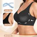 Soft Intention Jelly Wireless Bra Seamless Push Up Full Coverage Supportive Everyday Sport T-Shirt Bra Regular & Plus Size (Black)
