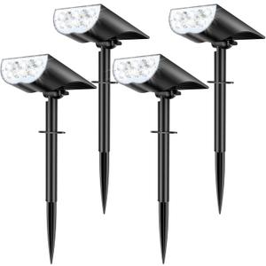 Solar Spot Lights Outdoor Waterproof, 3 Lighting Modes Solar Spotlights, Dusk to Dawn Spot Light for Yard Pathway Landscape Driveway, Warm White, 6 Pack