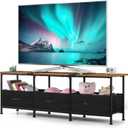 CADUKE TV Stand with Storage Drawers, Farmhouse Entertainment Center for 50/55/60 inch Television, Industrial TV Console Table for Living Room and Bedroom, Brown (Brown)