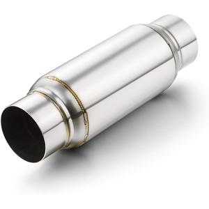 Exhaust Resonator 3" Inlet, A-KARCK 3" Inlet 3" Outlet 12" Overall Length Muffler Resonator Deep Tone Clear Up Rasp