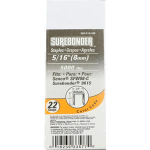 300-516-5M Narrow Crown 22 Gauge Upholstery Staples - 5/16" Length - 5000 Count