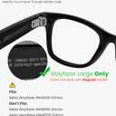 Transitions Lenses for Ray-Ban Meta Wayfarer RW4008 & Gen 2 RW4012 Large (53-22), Clear-to-Gray Replacement Smart Eyeglass Lenses For Men & Women, Scratch-Resistant & Ultra Tough
