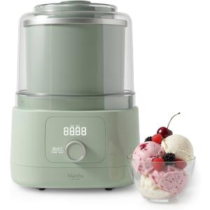 Martha Stewart Ice Cream Maker Machine, 2QT Double Insulated Freezer Bowl