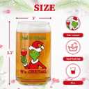 Funny Christmas Beer Glass for Men Women, 16 oz. Holiday Glass Drinking Cups, White Elephant Gifts for Men Women, Christmas Glass Cup Party Supplies Table Decor Stocking Stuffers