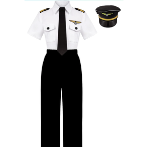 Kids Pilot Costume for Boys Airline Captain Pilot Uniform for Boys’ Career Day Dress Up Airline Costume Gifts,for 9-10 years.